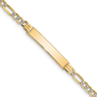 Thumbnail for 14k with Rhodium Pav‚ Figaro ID Bracelet