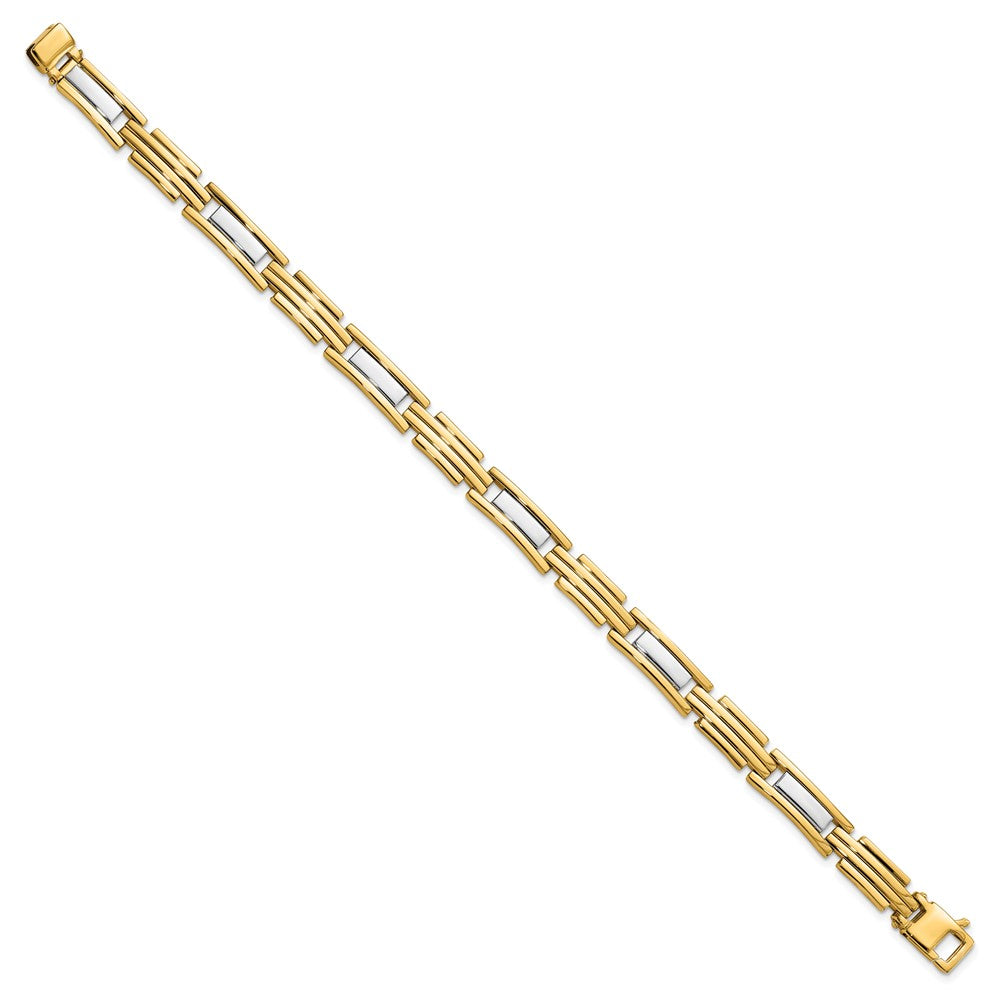 14k Two-tone Polished 8.5in Link Bracelet