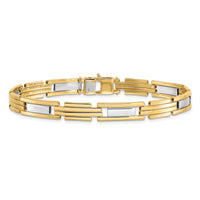 Thumbnail for 14k Two-tone Polished 8.5in Link Bracelet