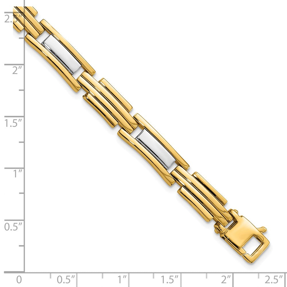 14k Two-tone Polished 8.5in Link Bracelet