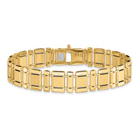 Thumbnail for 14k Men's Brushed and Polished Link 8.5in Bracelet