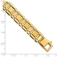 Thumbnail for 14k Men's Brushed and Polished Link 8.5in Bracelet