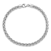 Thumbnail for 14k White Polished 8.25in Wheat Chain Bracelet