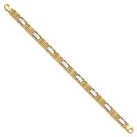 Thumbnail for 14k Two-tone High Polished 8.5in Mens Link Bracelet