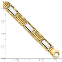 Thumbnail for 14k Two-tone High Polished 8.5in Mens Link Bracelet