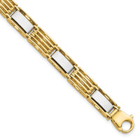 Thumbnail for 14k Two-tone High Polished 8.5in Mens Link Bracelet