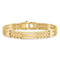 Thumbnail for 14k Polished and Satin 8.75in Mens Link Bracelet