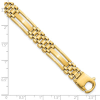 Thumbnail for 14k Polished and Satin 8.75in Mens Link Bracelet