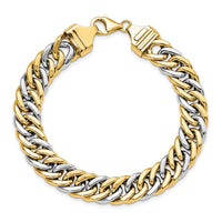 Thumbnail for 14k Two-tone 8 inch Curb Link Bracelet