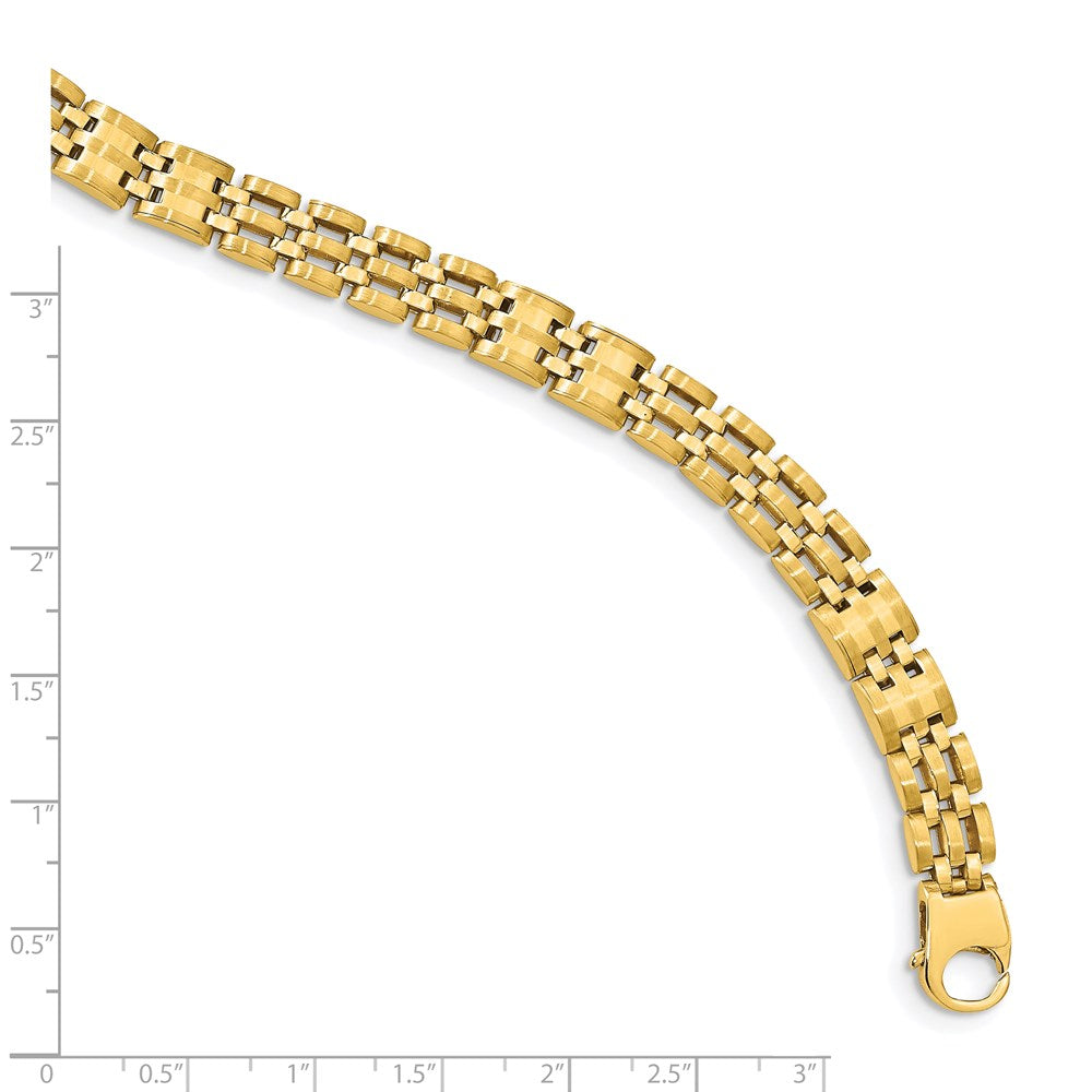14k Satin and Polished Men's Link Bracelet