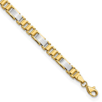 Thumbnail for 14k Two-tone Brushed and Polished Fancy Link 8in Bracelet