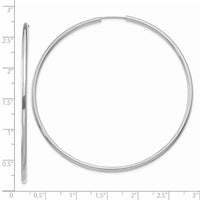 Thumbnail for 14k White Gold 2mm Polished Endless Hoop Earrings