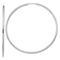 Thumbnail for 14k White Gold 2mm Polished Endless Hoop Earrings
