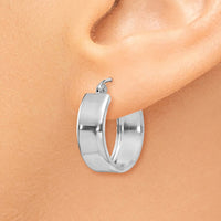 Thumbnail for 14k White Gold Fancy Hoop Earrings
