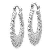 Thumbnail for 14k White Gold Polished Scalloped Hoop Earrings