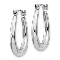 Thumbnail for 14k White Gold Polished Hoop Earrings