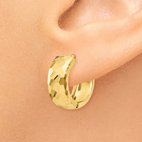 Thumbnail for 14k Faceted & Polished Hinged 6mm Hoop Earrings
