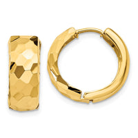 Thumbnail for 14k Faceted & Polished Hinged 6mm Hoop Earrings