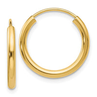 Thumbnail for 14k Polished Round Endless 2mm Hoop Earrings