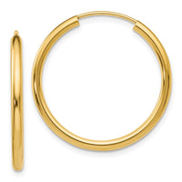 Thumbnail for 14k Polished Round Endless 2mm Hoop Earrings