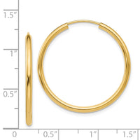 Thumbnail for 14k Polished Round Endless 2mm Hoop Earrings