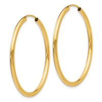 Thumbnail for 14k Polished Round Endless 2mm Hoop Earrings