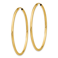 Thumbnail for 14k Polished Round Endless 2mm Hoop Earrings