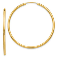 Thumbnail for 14k Polished Round Endless 2mm Hoop Earrings