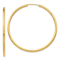 Thumbnail for 14k Polished Round Endless 2mm Hoop Earrings