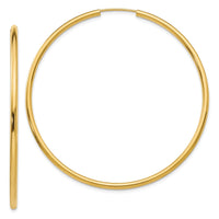 Thumbnail for 14k Polished Round Endless 2mm Hoop Earrings