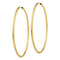 Thumbnail for 14k Polished Round Endless 2mm Hoop Earrings