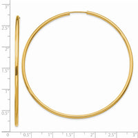 Thumbnail for 14k Polished Round Endless 2mm Hoop Earrings