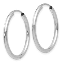 Thumbnail for 14k White Gold Polished Endless 2mm Hoop Earrings