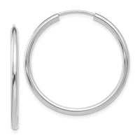 Thumbnail for 14k White Gold Polished Endless 2mm Hoop Earrings
