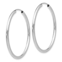 Thumbnail for 14k White Gold Polished Endless 2mm Hoop Earrings