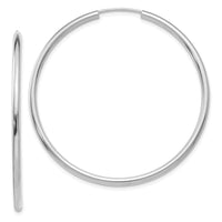 Thumbnail for 14k White Gold Polished Endless 2mm Hoop Earrings