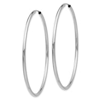 Thumbnail for 14k White Gold Polished Endless 2mm Hoop Earrings