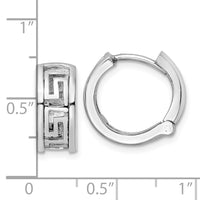 Thumbnail for 14k White Gold Cut-Out Greek Key Design Earrings