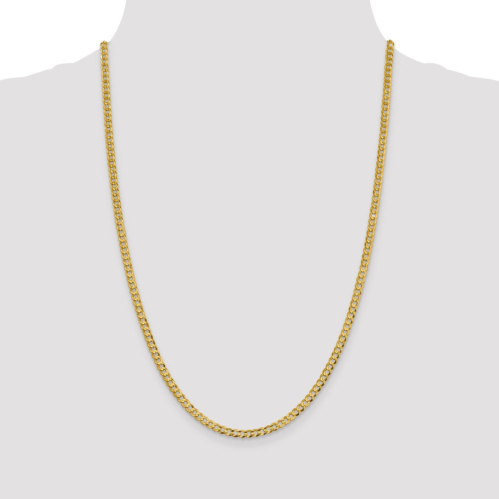 14k 3.7mm Lightweight Flat Cuban Chain