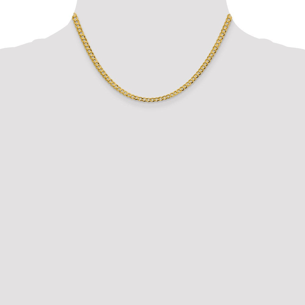 14k 3.7mm Lightweight Flat Cuban Chain