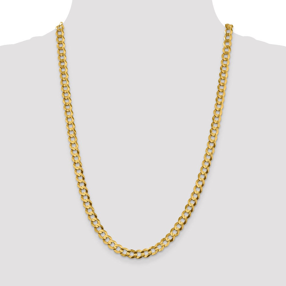 14k 7.2mm Lightweight Flat Cuban Chain