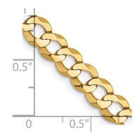 Thumbnail for 14k 7.2mm Lightweight Flat Cuban Chain