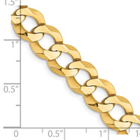 Thumbnail for 14k 9.4mm Lightweight Flat Cuban Chain