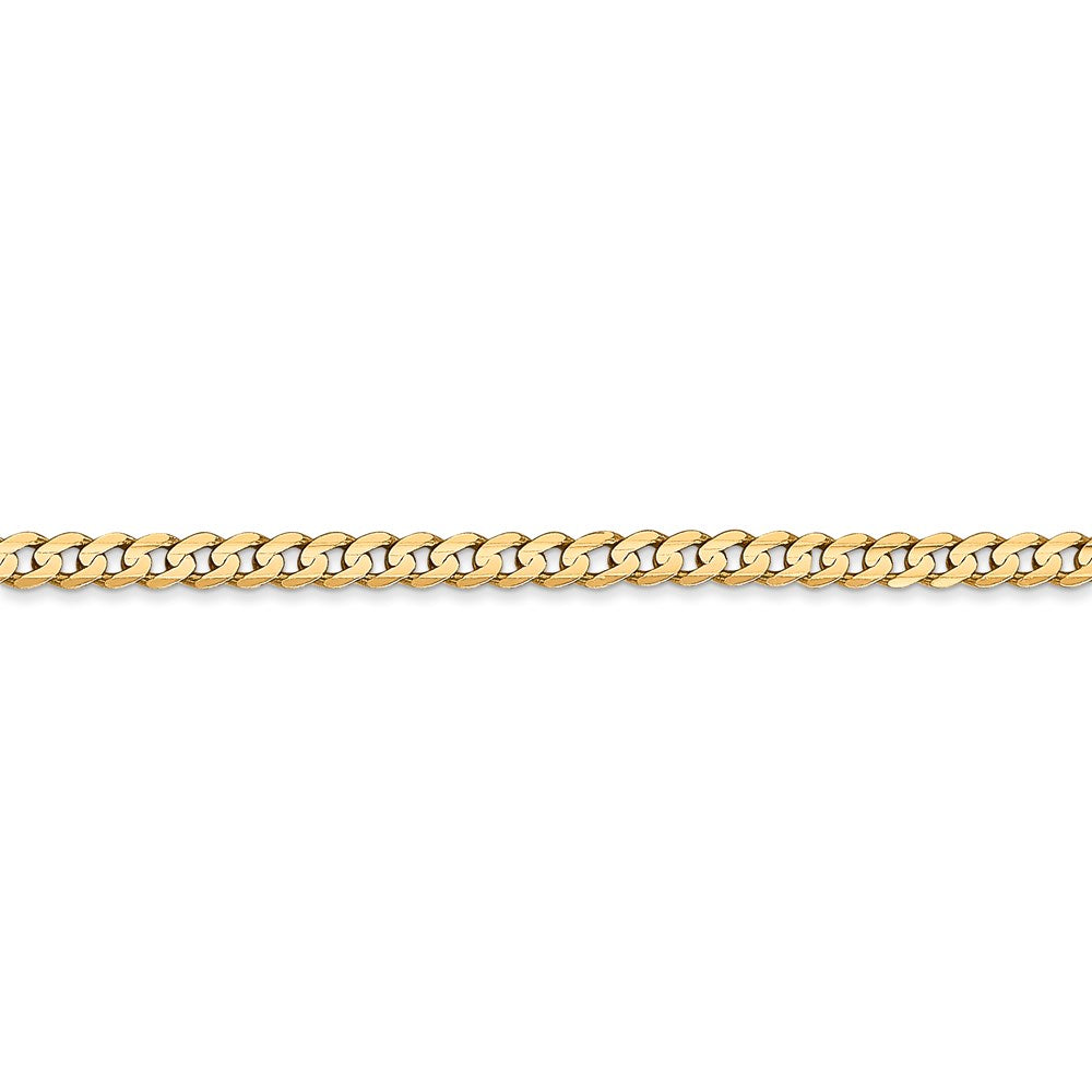14k 3mm Open Concave Curb Chain