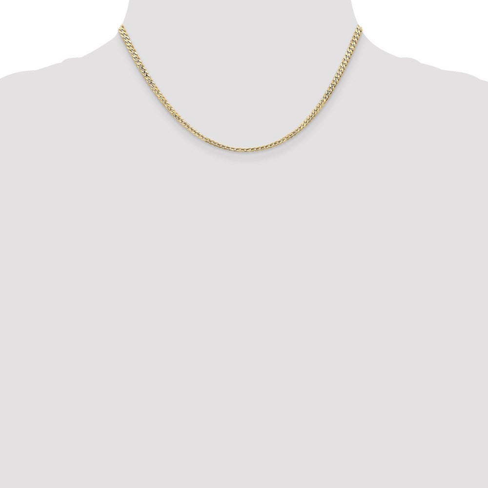 14k 3mm Open Concave Curb Chain