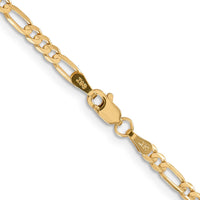 Thumbnail for 14k 3mm Concave Open Figaro Chain