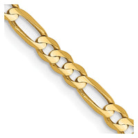 Thumbnail for 14k 3mm Concave Open Figaro Chain