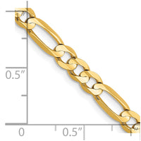 Thumbnail for 14k 4.5mm Concave Open Figaro Chain