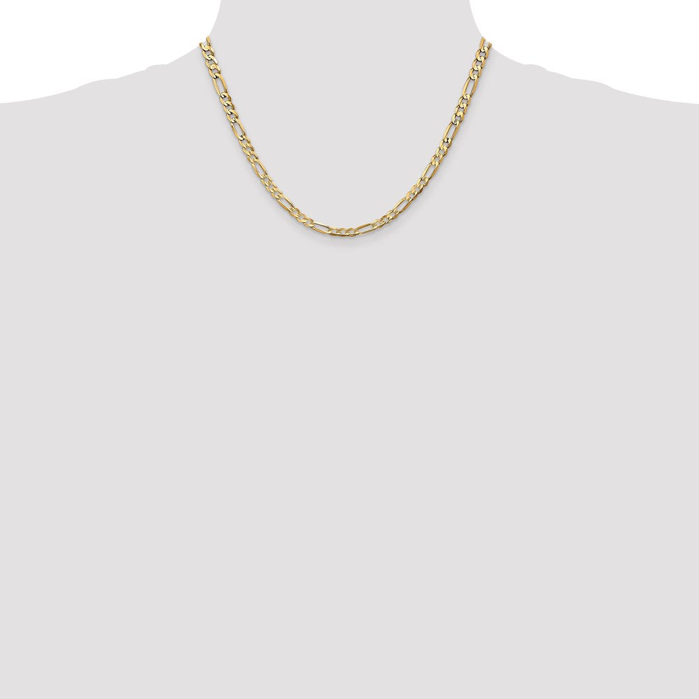 14k 4.5mm Concave Open Figaro Chain