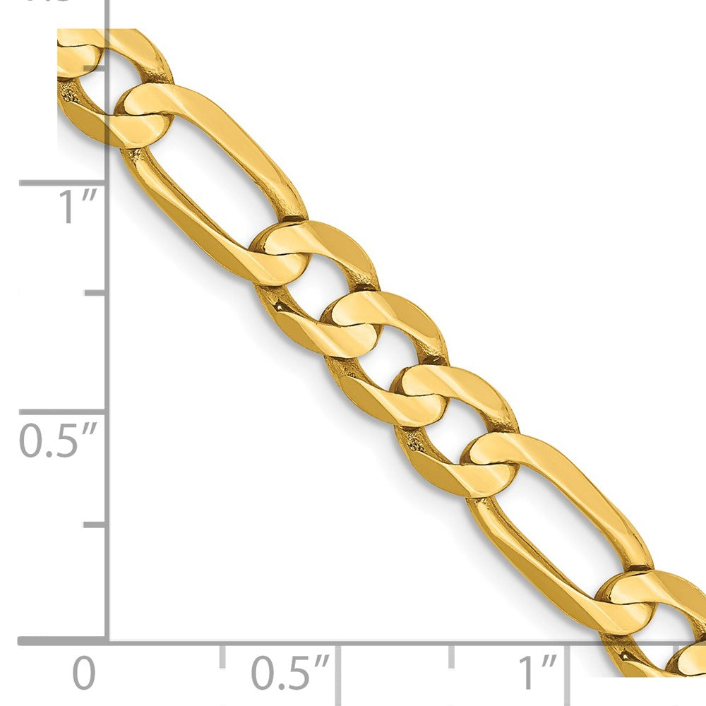 14k 6mm Concave Open Figaro Chain